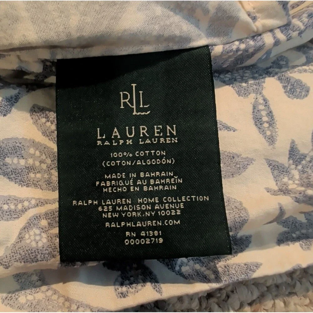 Lauren Ralph Lauren Country Floral Damask Pillow Shams Blue Cottage Set of 2